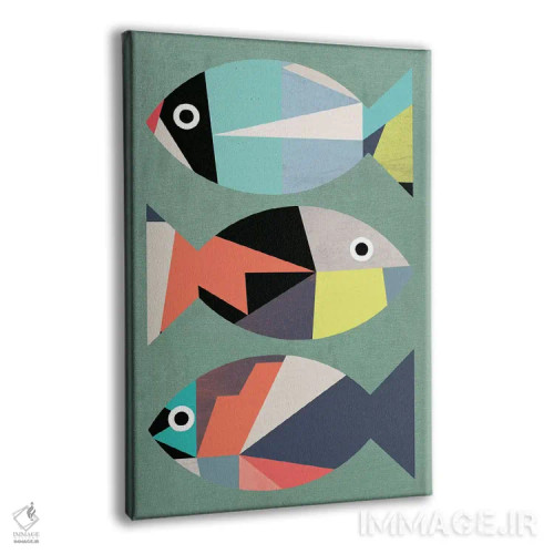 تابلو انتزاعی ماهی کوچک اثر سوزانا پاز - نمای پرسپکتیو محصول