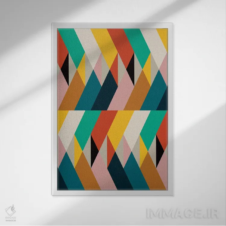 تابلو انتزاعی تکه ها ۸ اثر سوزانا پاز - نمای قابدار سفید