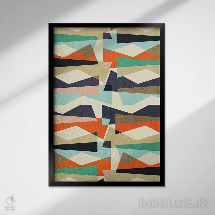 تابلو انتزاعی تکه ها ۵ اثر سوزانا پاز - نمای قابدار مشکی