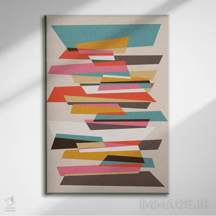 تابلو انتزاعی تکه ها ۷ اثر سوزانا پاز - نمای روبهرو روی دیوار