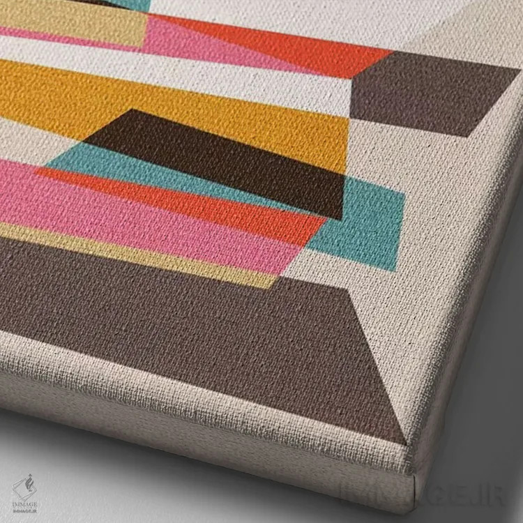 تابلو انتزاعی تکه ها ۷ اثر سوزانا پاز - نمای نزدیک بافت بوم