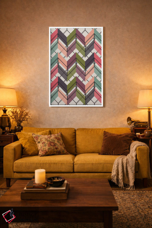 تابلو انتزاعی پرکردن و خط کشی ۵ اثر سوزانا پاز - D2W