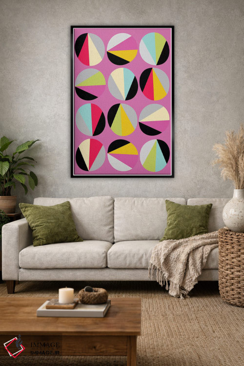 تابلو انتزاعی بازی دایره ها ۳ اثر سوزانا پاز - D1B