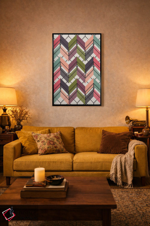 تابلو انتزاعی پرکردن و خط کشی ۵ اثر سوزانا پاز - D3B