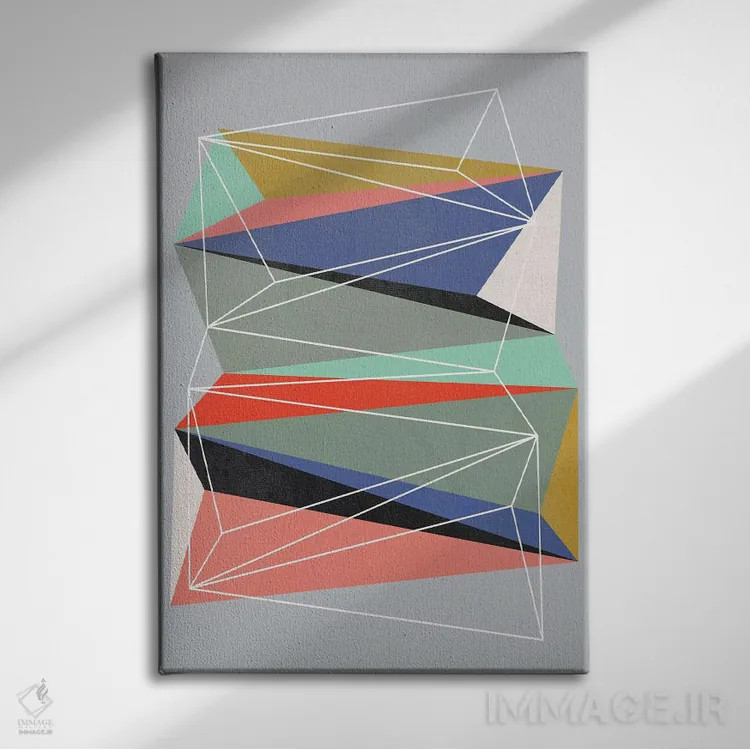 تابلو انتزاعی ناحیه ۳ اثر سوزانا پاز - نمای روبهرو روی دیوار