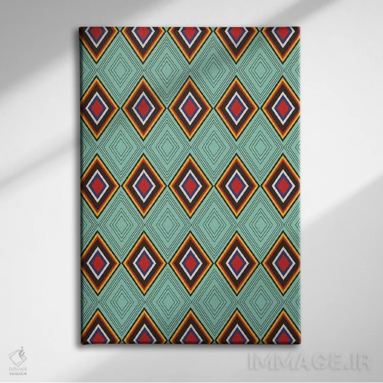 تابلو انتزاعی قبیله ای ۱۰ اثر سوزانا پاز - نمای روبهرو روی دیوار