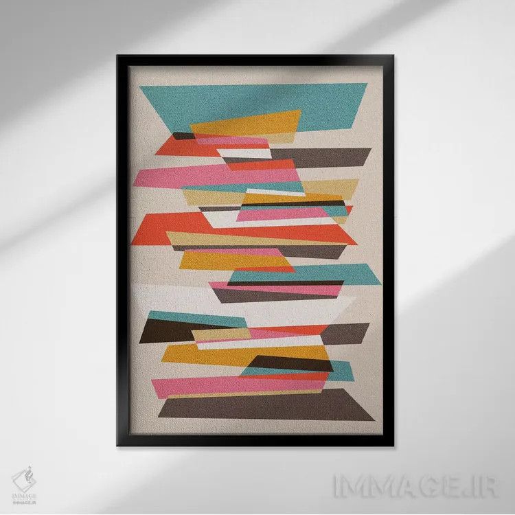 تابلو انتزاعی تکه ها ۷ اثر سوزانا پاز - نمای قابدار مشکی