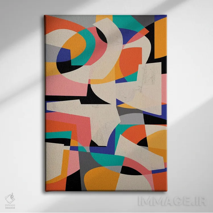 تابلو انتزاعی ضربه رنگی ۳ اثر سوزانا پاز - نمای روبهرو روی دیوار