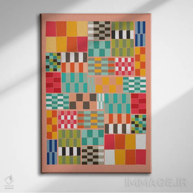 تابلو انتزاعی ضربه رنگی ۲ اثر سوزانا پاز - نمای روبهرو روی دیوار