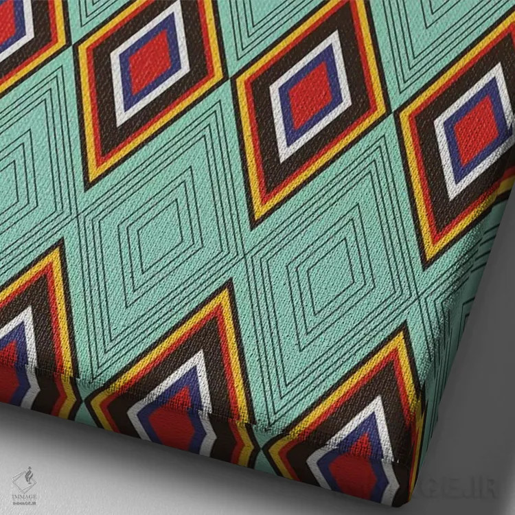 تابلو انتزاعی قبیله ای ۱۰ اثر سوزانا پاز - نمای نزدیک بافت بوم