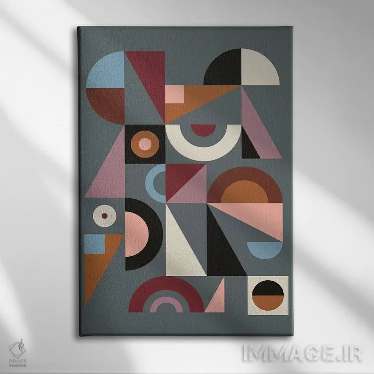 تابلو انتزاعی گرافیک ۹ اثر سوزانا پاز - نمای روبهرو روی دیوار