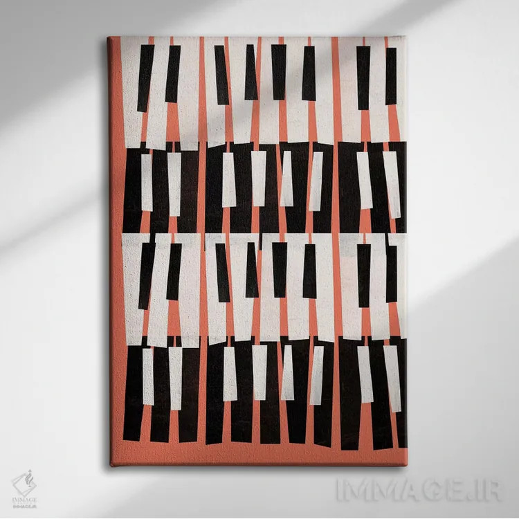 تابلو انتزاعی صدای پیانو اثر سوزانا پاز - نمای روبهرو روی دیوار