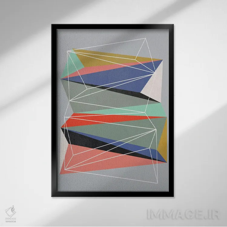 تابلو انتزاعی ناحیه ۳ اثر سوزانا پاز - نمای قابدار مشکی