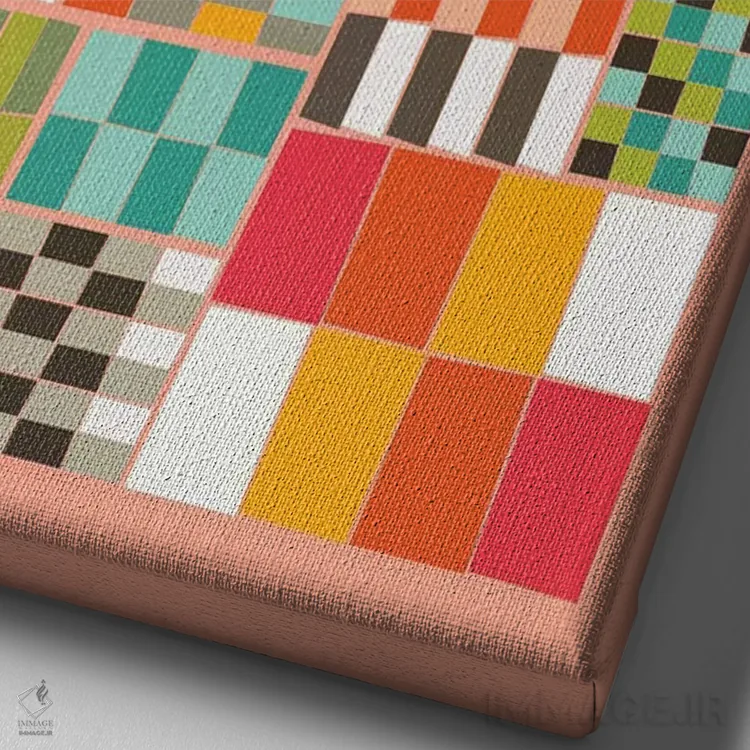 تابلو انتزاعی ضربه رنگی ۲ اثر سوزانا پاز - نمای نزدیک بافت بوم