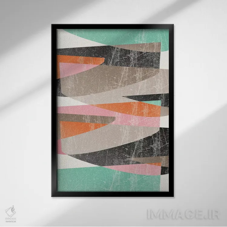 تابلو انتزاعی تکه ها ۱۱ اثر سوزانا پاز - نمای قابدار مشکی