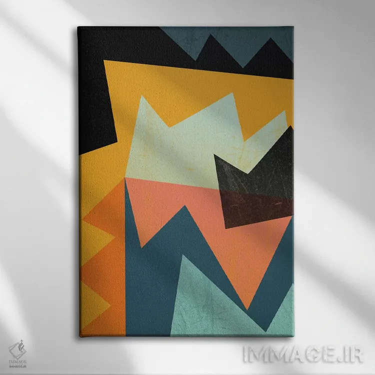 تابلو انتزاعی گرافیک ۵ اثر سوزانا پاز - نمای روبهرو روی دیوار