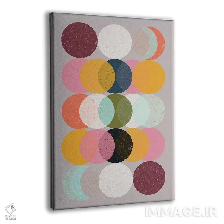 تابلو انتزاعی حالات و ماه ها اثر سوزانا پاز - نمای پرسپکتیو محصول