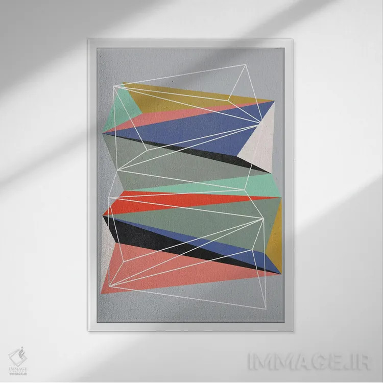 تابلو انتزاعی ناحیه ۳ اثر سوزانا پاز - نمای قابدار سفید