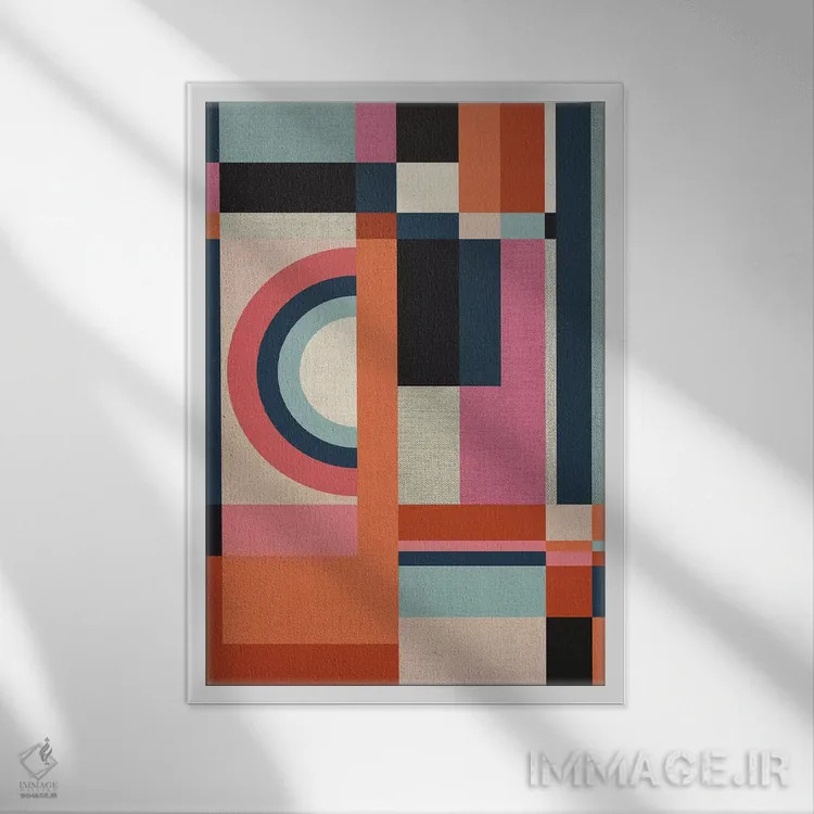 تابلو انتزاعی گرافیک ۶ اثر سوزانا پاز - نمای قابدار سفید