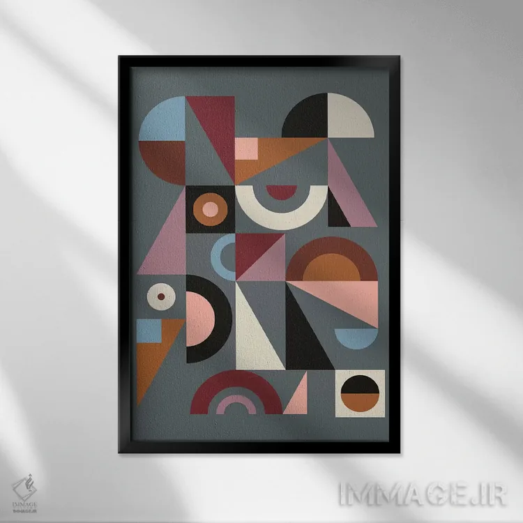 تابلو انتزاعی گرافیک ۹ اثر سوزانا پاز - نمای قابدار مشکی