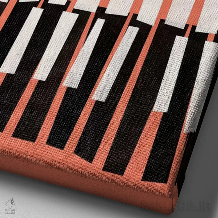 تابلو انتزاعی صدای پیانو اثر سوزانا پاز - نمای نزدیک بافت بوم