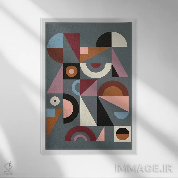 تابلو انتزاعی گرافیک ۹ اثر سوزانا پاز - نمای قابدار سفید