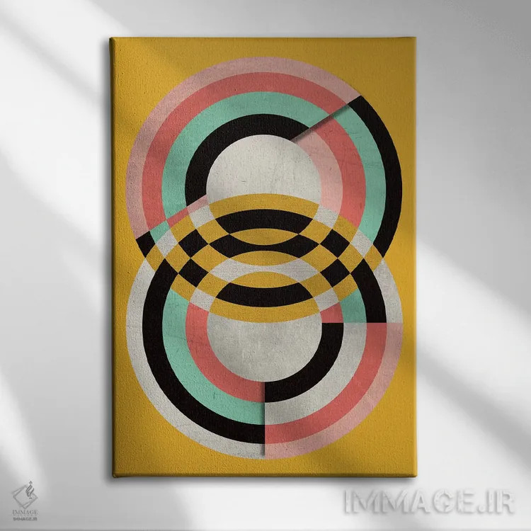 تابلو انتزاعی گرافیک ۷ اثر سوزانا پاز - نمای روبهرو روی دیوار