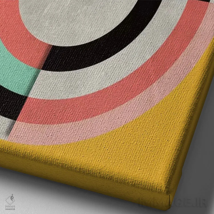 تابلو انتزاعی گرافیک ۷ اثر سوزانا پاز - نمای نزدیک بافت بوم