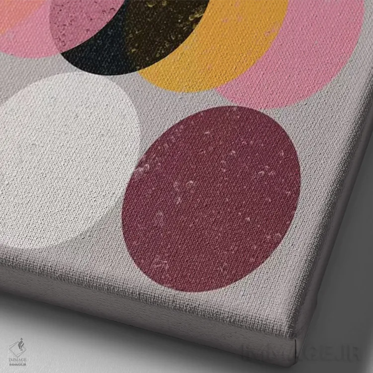 تابلو انتزاعی حالات و ماه ها اثر سوزانا پاز - نمای نزدیک بافت بوم