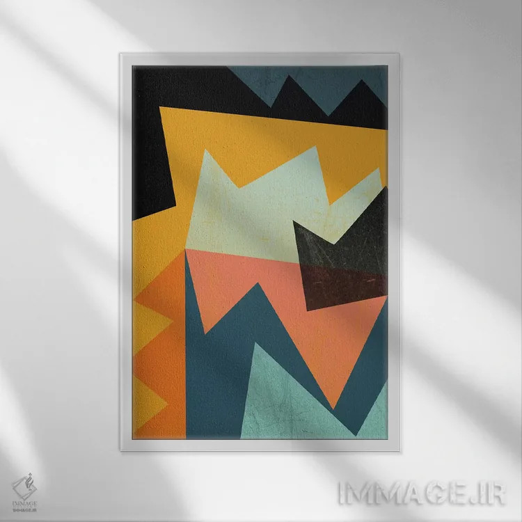 تابلو انتزاعی گرافیک ۵ اثر سوزانا پاز - نمای قابدار سفید