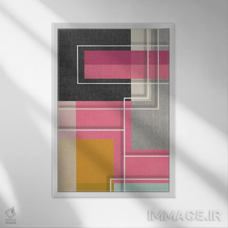 تابلو انتزاعی گرافیک ۸ اثر سوزانا پاز - نمای قابدار سفید