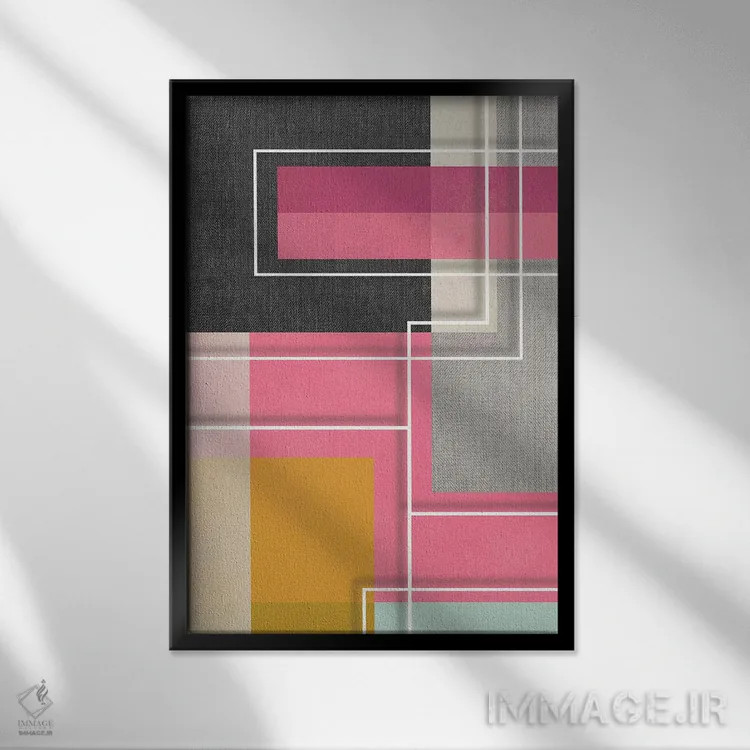 تابلو انتزاعی گرافیک ۸ اثر سوزانا پاز - نمای قابدار مشکی