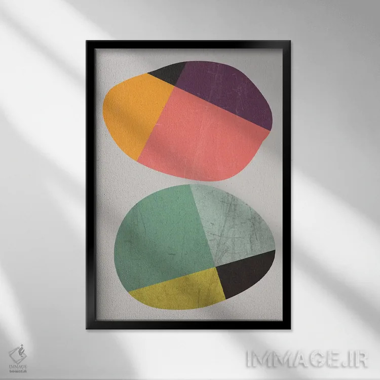 تابلو مینیمال سنگ ها ۱ اثر سوزانا پاز - نمای قابدار مشکی