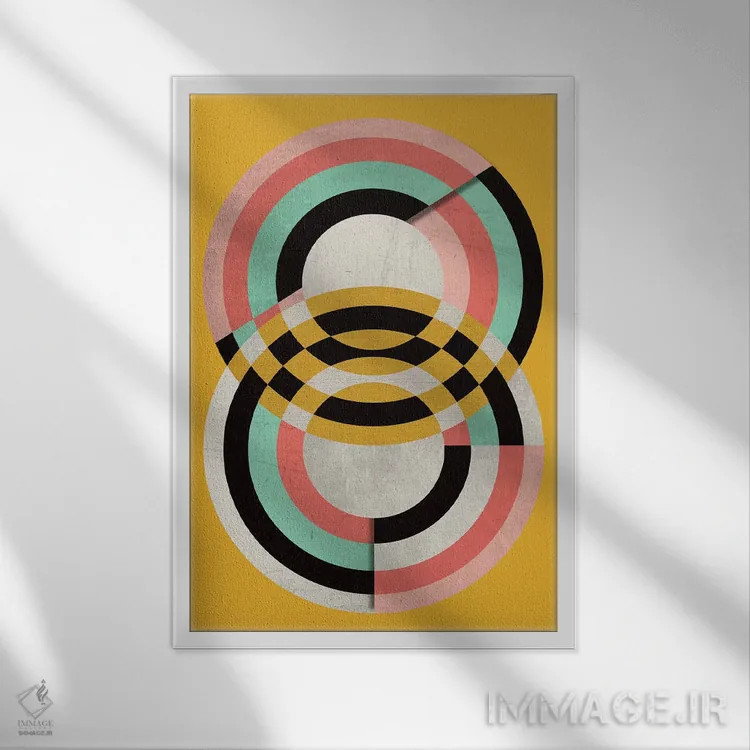 تابلو انتزاعی گرافیک ۷ اثر سوزانا پاز - نمای قابدار سفید