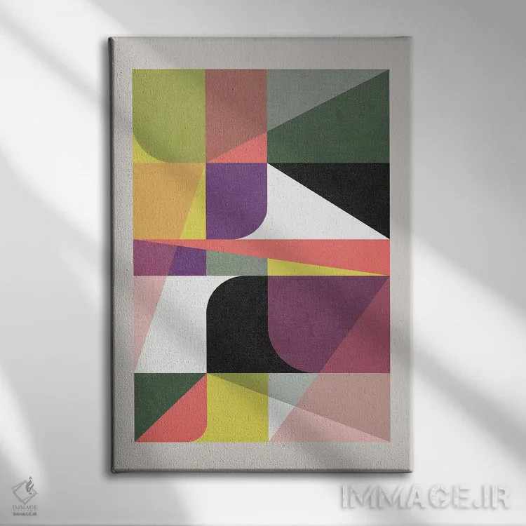 تابلو انتزاعی گرافیک شماره ۱۰ اثر سوزانا پاز - نمای روبهرو روی دیوار