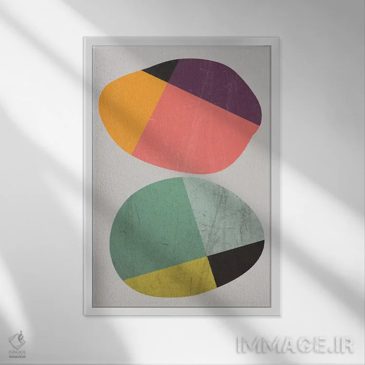 تابلو مینیمال سنگ ها ۱ اثر سوزانا پاز - نمای قابدار سفید