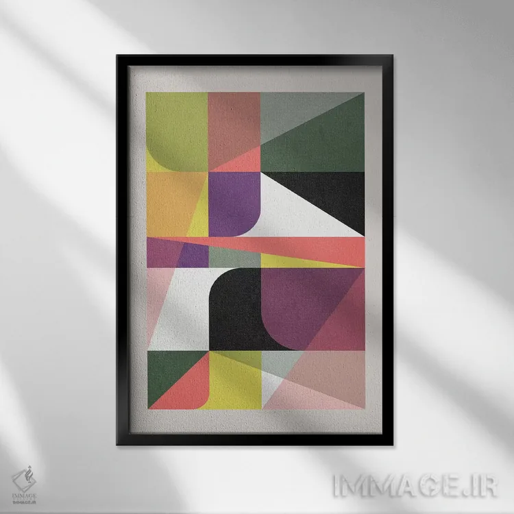 تابلو انتزاعی گرافیک شماره ۱۰ اثر سوزانا پاز - نمای قابدار مشکی