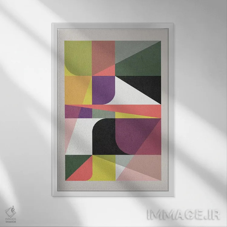 تابلو انتزاعی گرافیک شماره ۱۰ اثر سوزانا پاز - نمای قابدار سفید