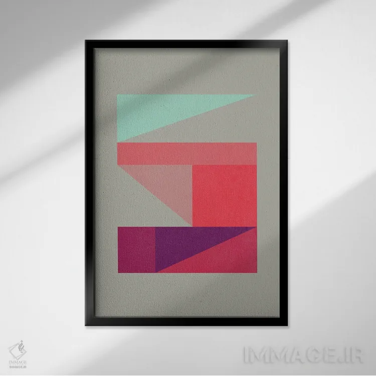 تابلو مینیمال سه تکه ۲ اثر سوزانا پاز - نمای قابدار مشکی