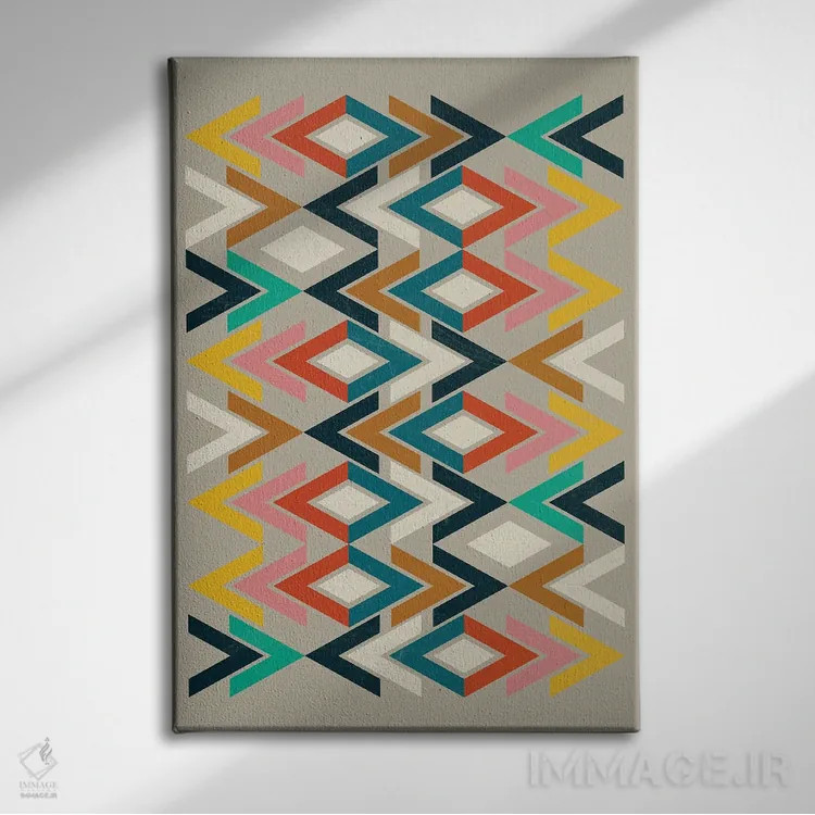 تابلو انتزاعی مکزیکا ۲ اثر سوزانا پاز - نمای روبهرو روی دیوار