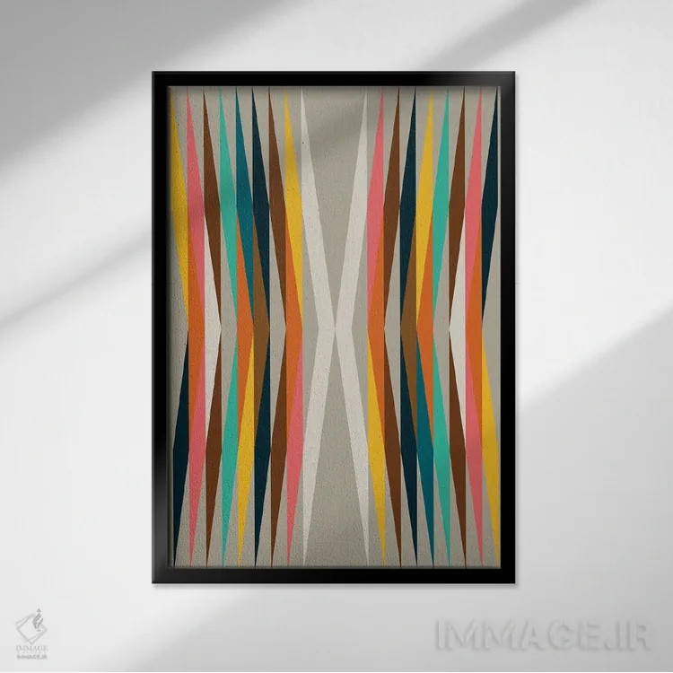 تابلو انتزاعی مکزیکا ۱ اثر سوزانا پاز - نمای قابدار مشکی