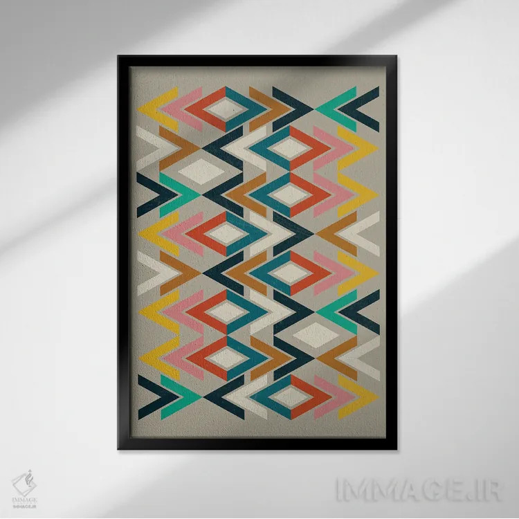 تابلو انتزاعی مکزیکا ۲ اثر سوزانا پاز - نمای قابدار مشکی