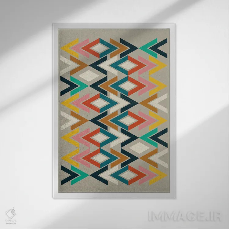 تابلو انتزاعی مکزیکا ۲ اثر سوزانا پاز - نمای قابدار سفید