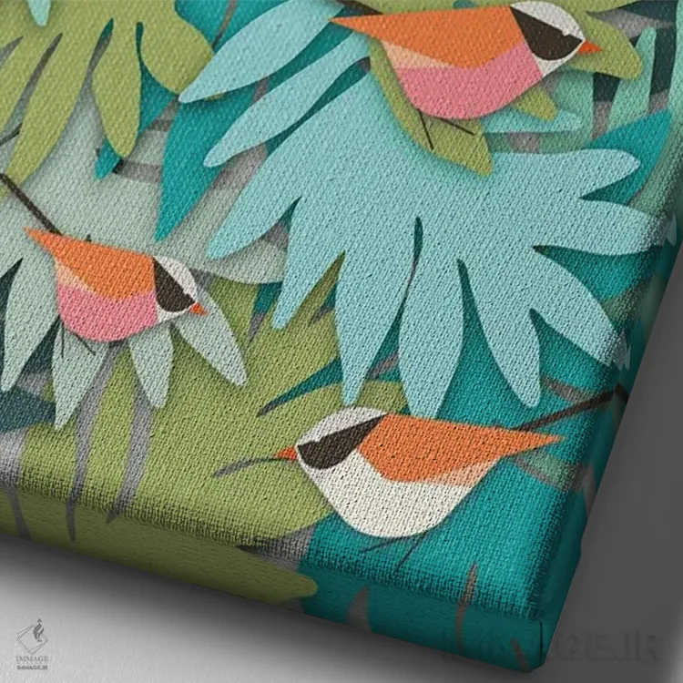 تابلو مدرن اقیانوسیه ها ۲ اثر سوزانا پاز - نمای نزدیک بافت بوم