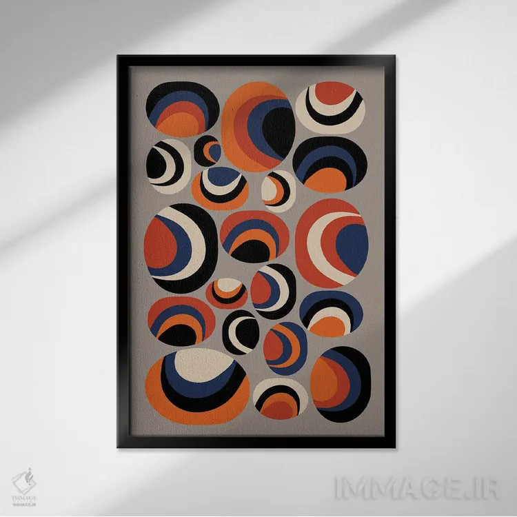 تابلو انتزاعی صدف ها اثر سوزانا پاز - نمای قابدار مشکی