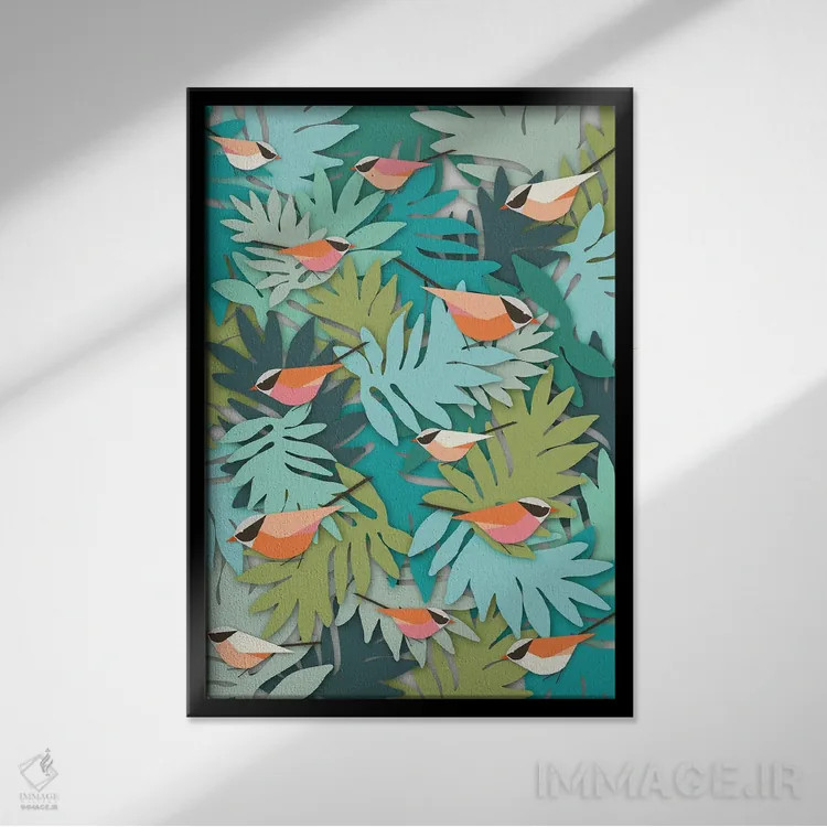 تابلو مدرن اقیانوسیه ها ۲ اثر سوزانا پاز - نمای قابدار مشکی