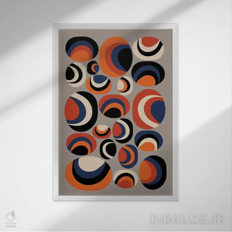 تابلو انتزاعی صدف ها اثر سوزانا پاز - نمای قابدار سفید