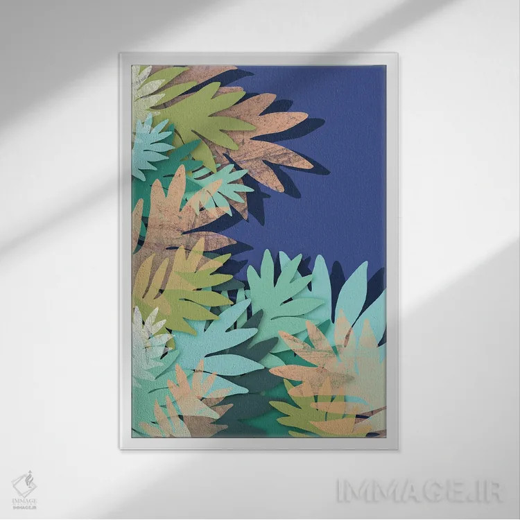 تابلو مدرن اقیانوسیه ها اثر سوزانا پاز - نمای قابدار سفید