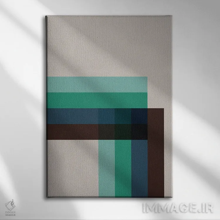 تابلو انتزاعی رترو ۱ اثر سوزانا پاز - نمای روبهرو روی دیوار