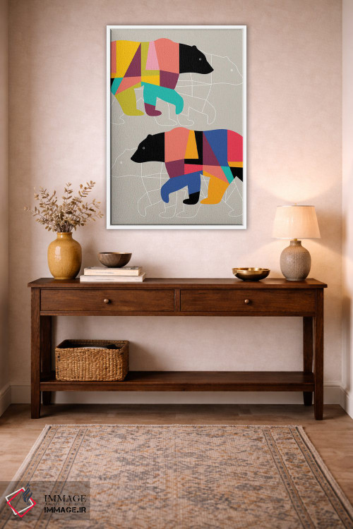 تابلو مدرن خرس های دوقلو اثر سوزانا پاز - D2W